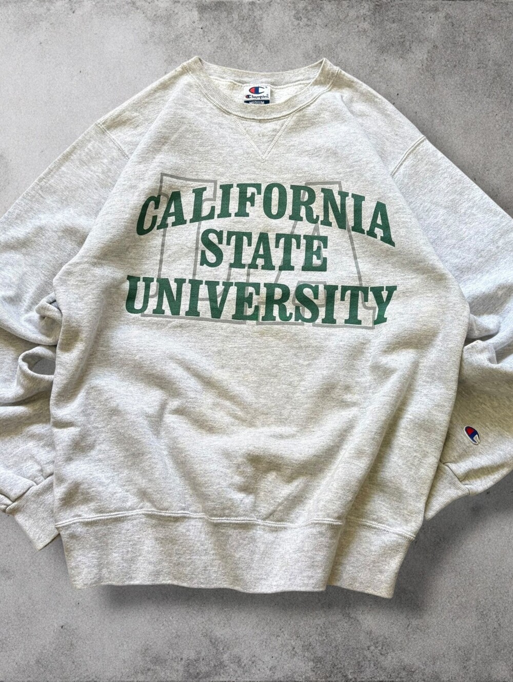 Vintage 90s California State University Champion Sweatshirt Medium Crewneck Gray